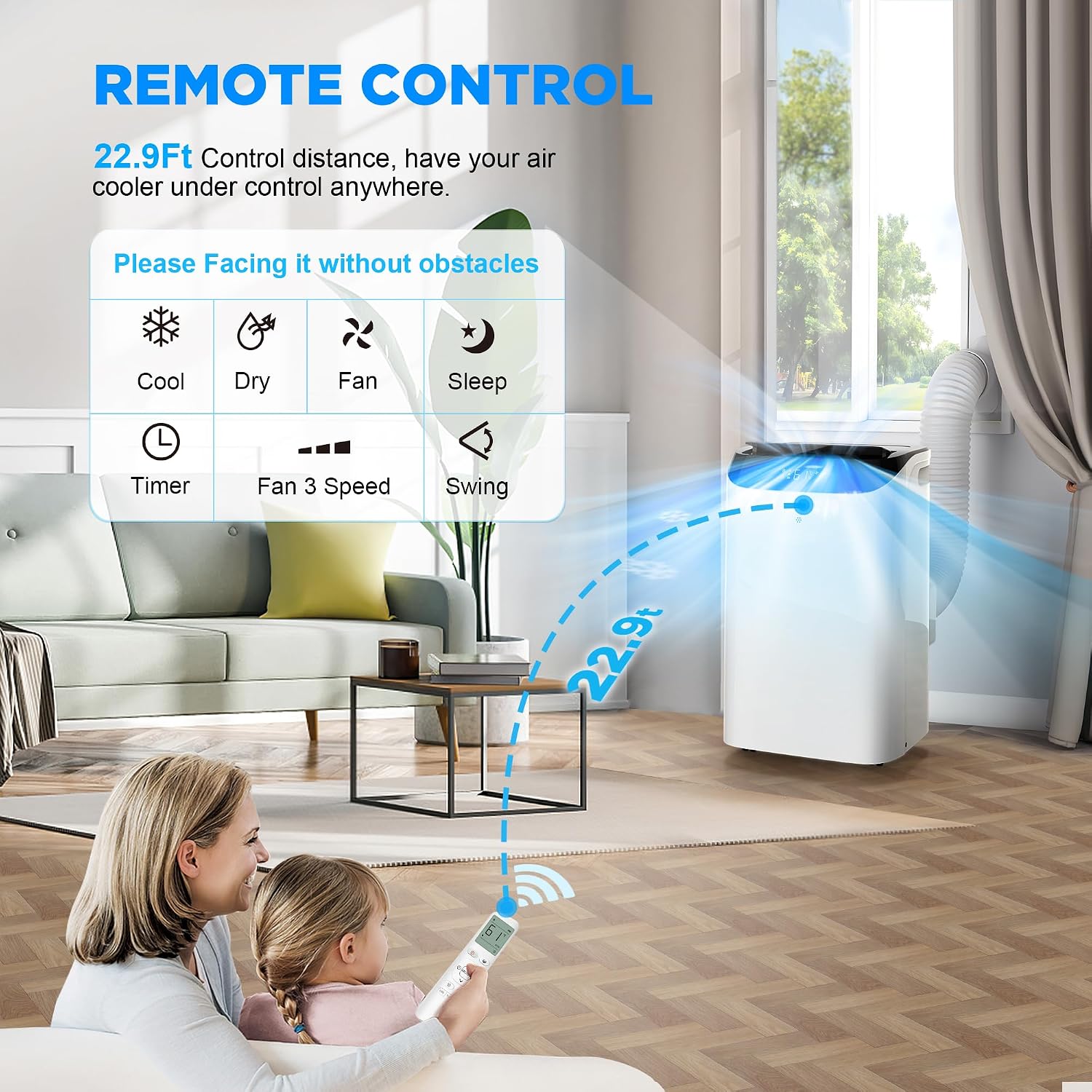 3-in-1 Free Standing Cooling AC Unit with Fan